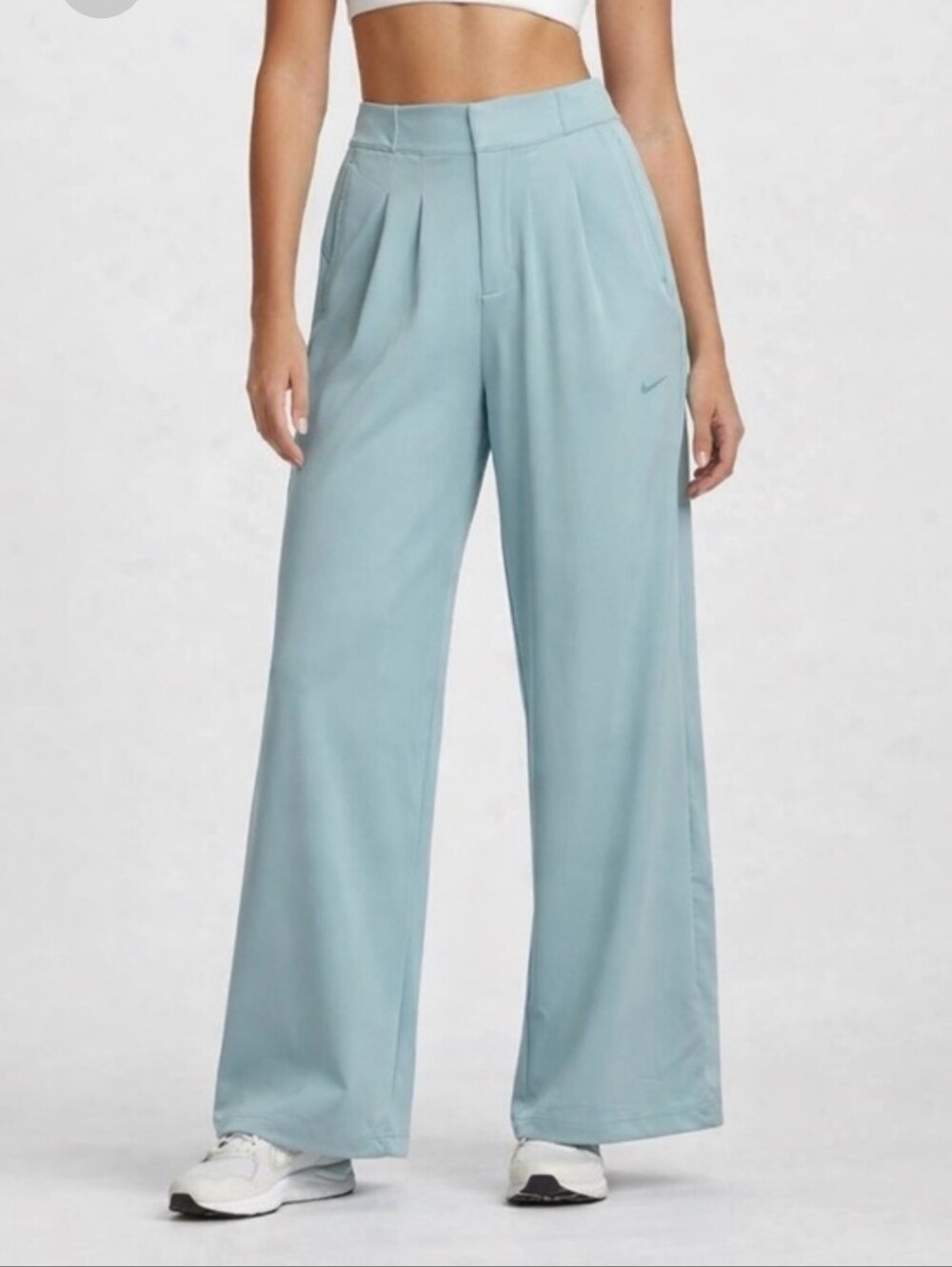 Nike Wide-Leg Track Pants in Pale Blue